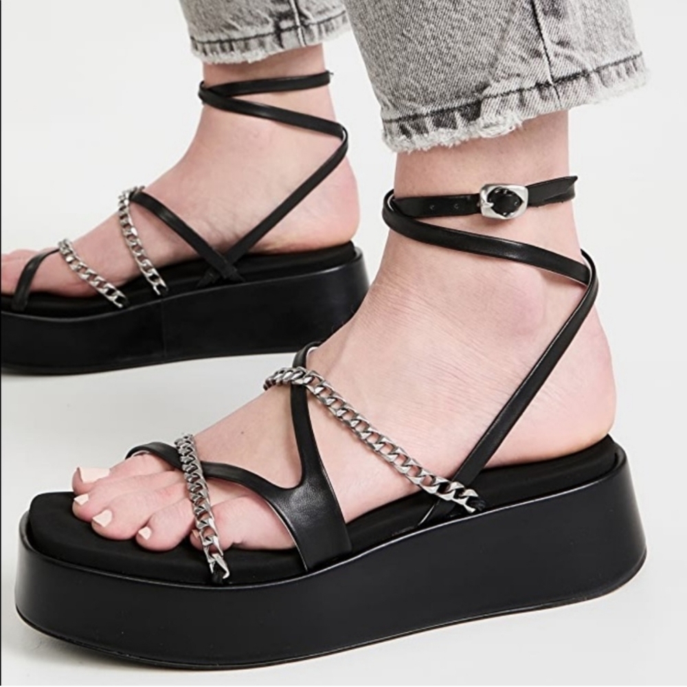 Rag & Bone Black Leather Logan Sandal
